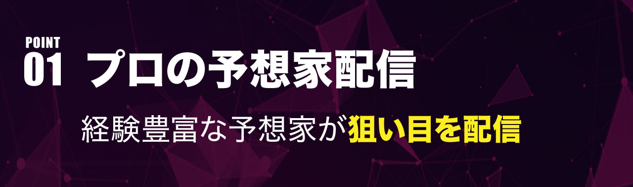 POINT1:経験豊富なプロの予想家集団が狙い目を配信